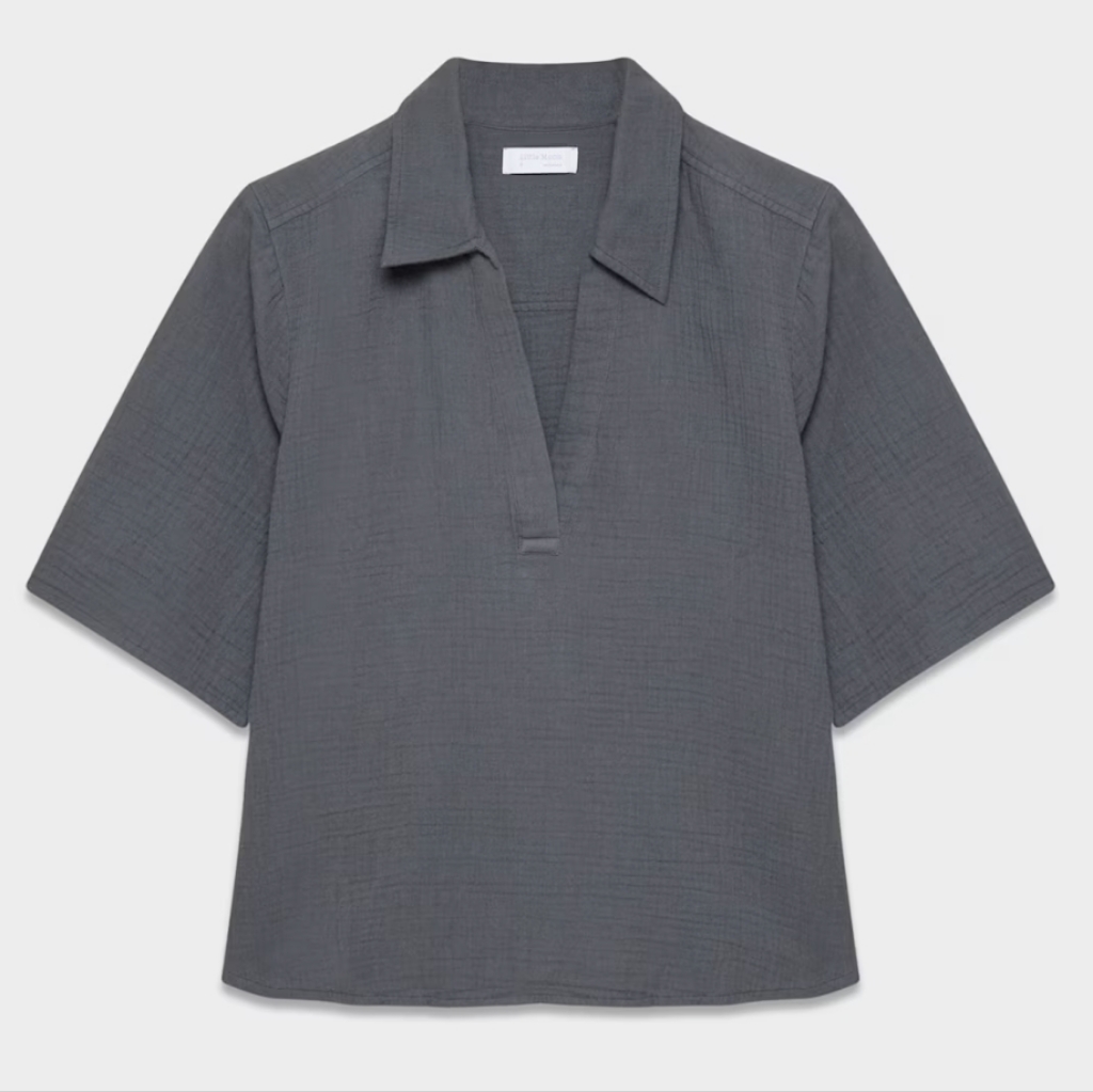 Little Moon Slate Textured Blouse